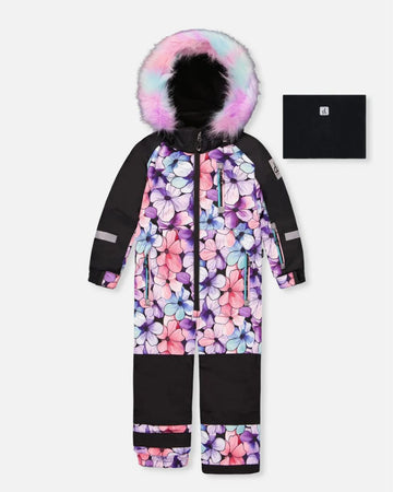 PRINTED WATERCOLOR FLORAL NAVY