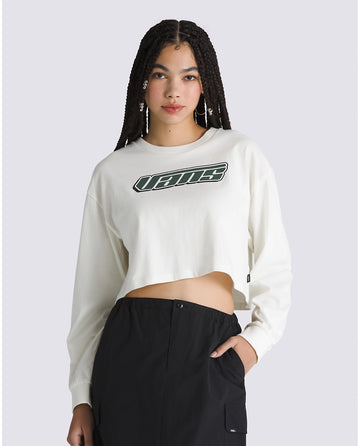 RETRO V RELAXED LONG SLEEVE CROP T-SHIRT